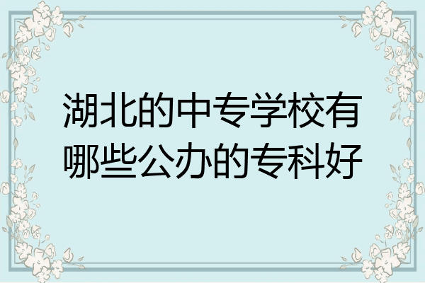 湖北的中专学校有哪些公办的专科好