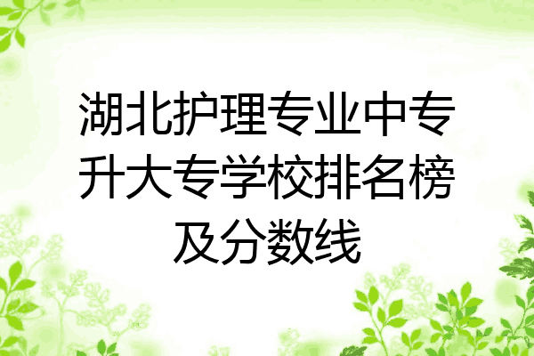 湖北护理专业中专升大专学校排名榜及分数线