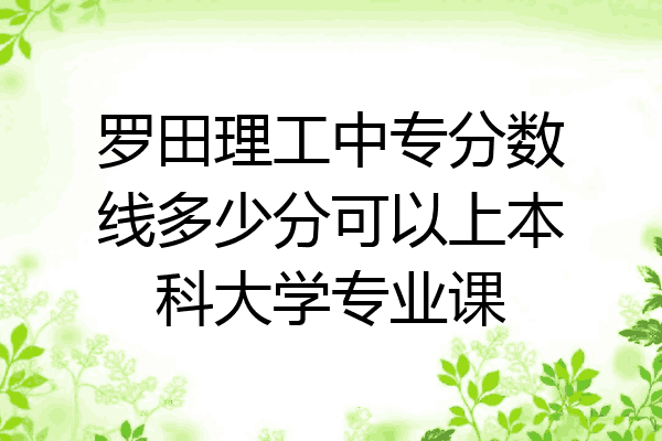 罗田理工中专分数线多少分可以上本科大学专业课