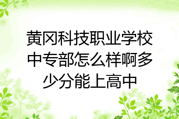 黄冈科技职业学校中专部怎么样啊多少分能上高中