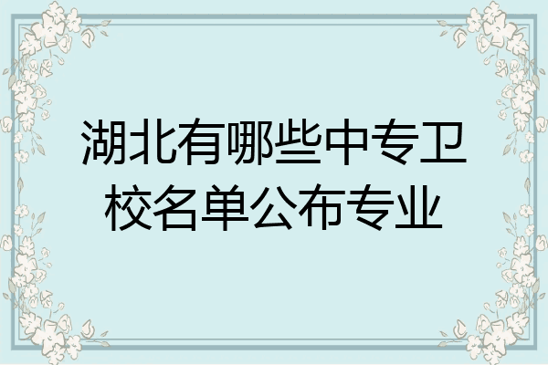 湖北有哪些中专卫校名单公布专业