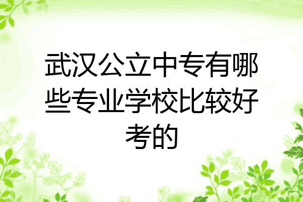 武汉公立中专有哪些专业学校比较好考的