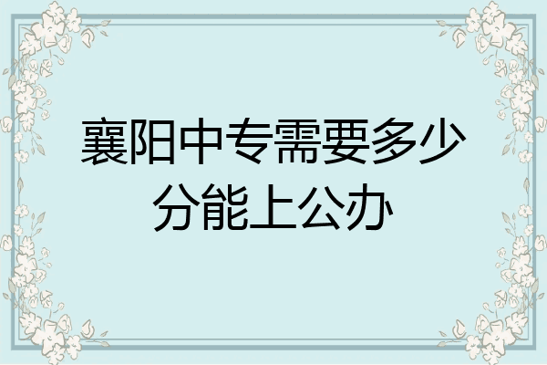 襄阳中专需要多少分能上公办