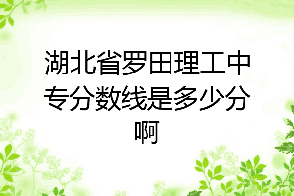 湖北省罗田理工中专分数线是多少分啊