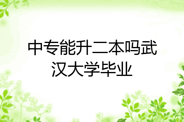 中专能升二本吗武汉大学毕业