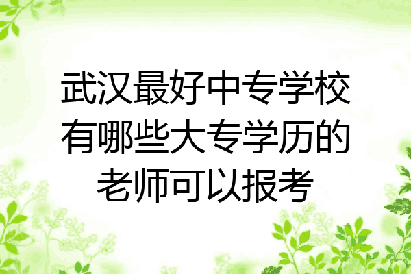 武汉最好中专学校有哪些大专学历的老师可以报考
