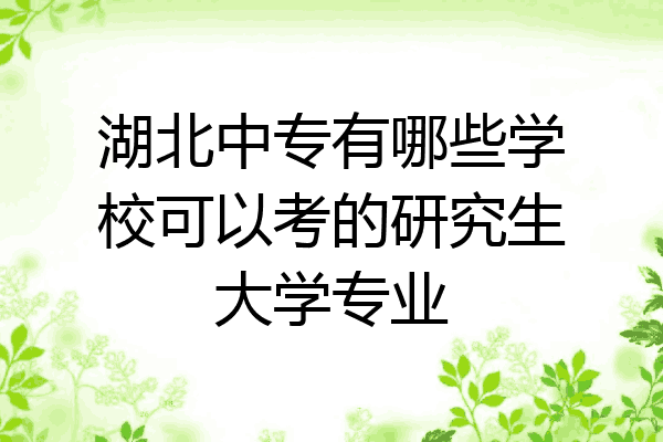 湖北中专有哪些学校可以考的研究生大学专业