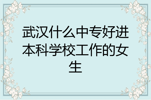 武汉什么中专好进本科学校工作的女生