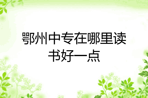 鄂州中专在哪里读书好一点