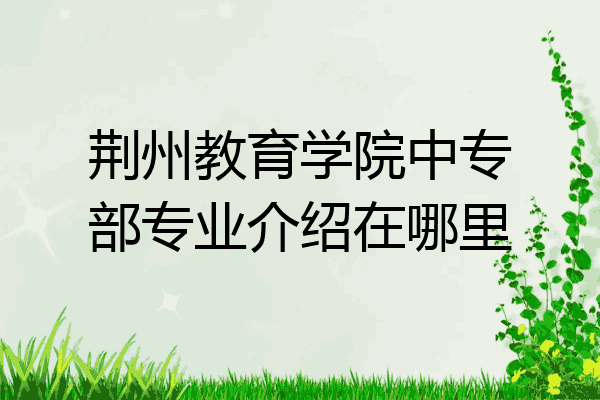 荆州教育学院中专部专业介绍在哪里