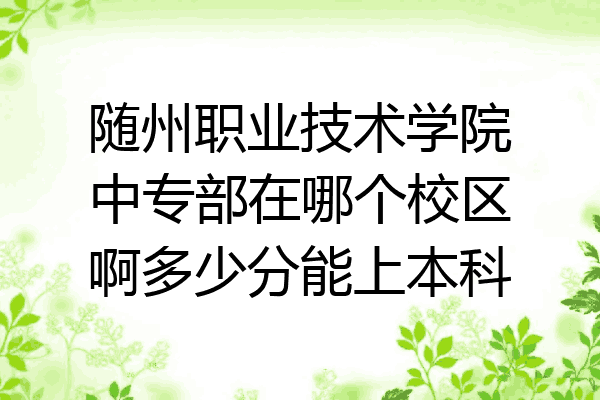随州职业技术学院中专部在哪个校区啊多少分能上本科