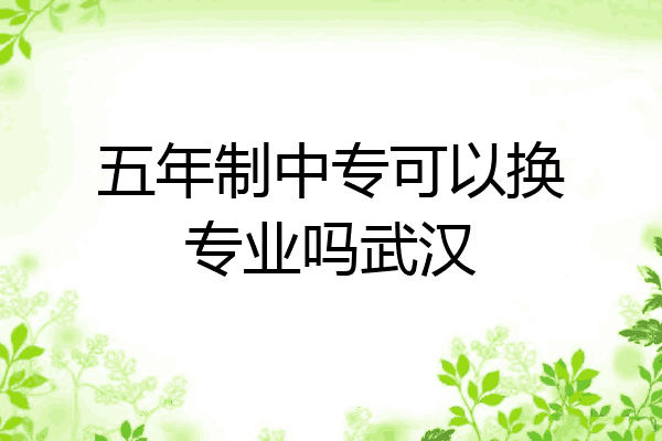五年制中专可以换专业吗武汉