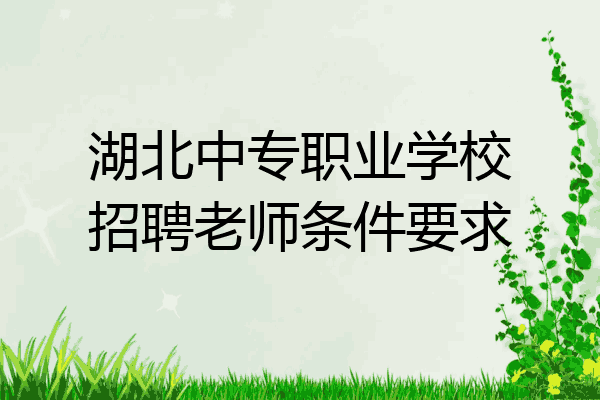 湖北中专职业学校招聘老师条件要求