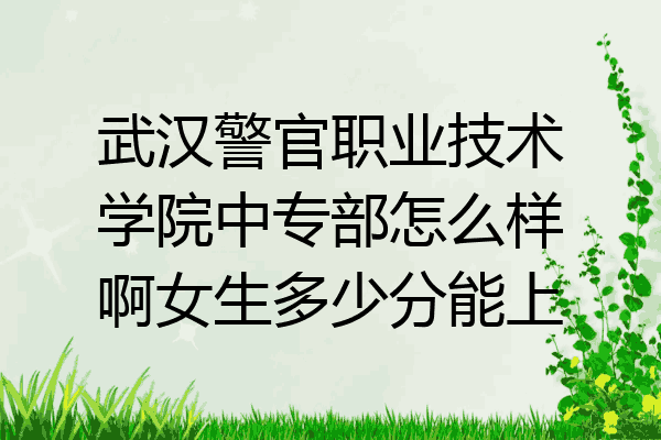武汉警官职业技术学院中专部怎么样啊女生多少分能上