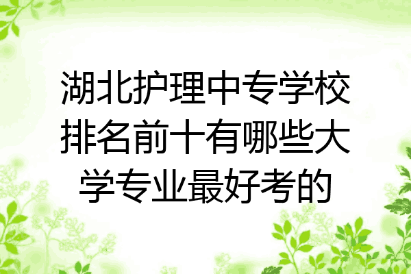 湖北护理中专学校排名前十有哪些大学专业最好考的