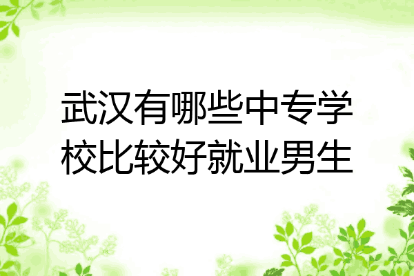 武汉有哪些中专学校比较好就业男生