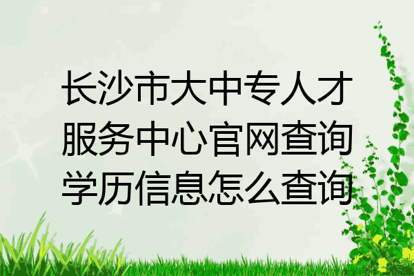 长沙市大中专人才服务中心官网查询学历信息怎么查询