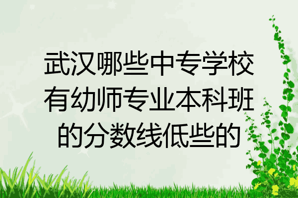 武汉哪些中专学校有幼师专业本科班的分数线低些的