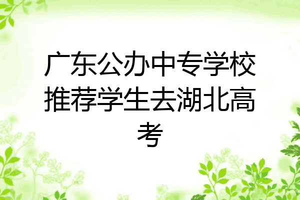 广东公办中专学校推荐学生去湖北高考