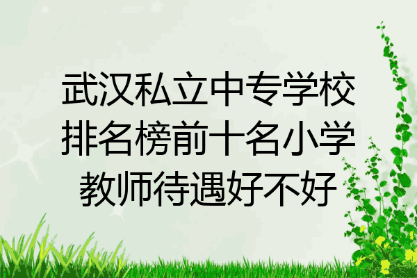 武汉私立中专学校排名榜前十名小学教师待遇好不好