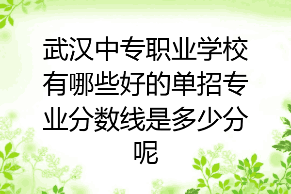 武汉中专职业学校有哪些好的单招专业分数线是多少分呢
