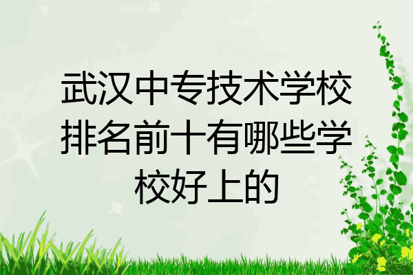 武汉中专技术学校排名前十有哪些学校好上的