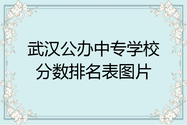 武汉公办中专学校分数排名表图片