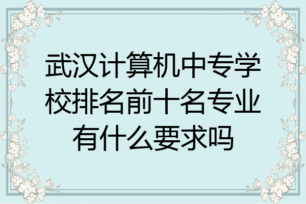 武汉计算机中专学校排名前十名专业有什么要求吗