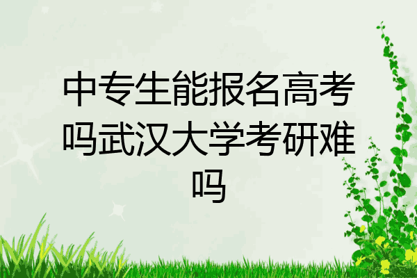 中专生能报名高考吗武汉大学考研难吗