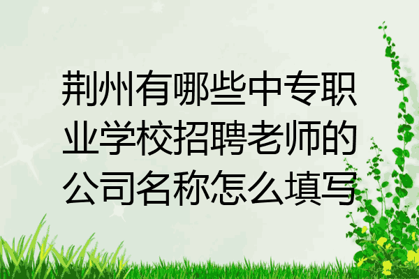荆州有哪些中专职业学校招聘老师的公司名称怎么填写