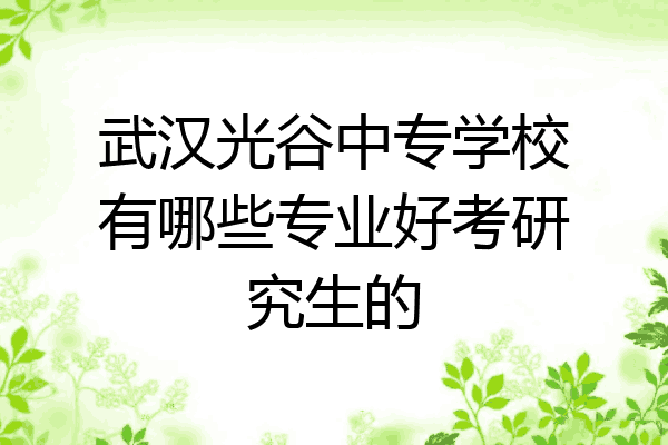 武汉光谷中专学校有哪些专业好考研究生的