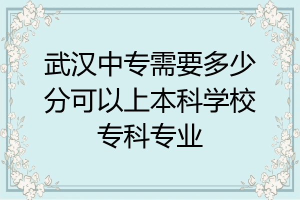 武汉中专需要多少分可以上本科学校专科专业