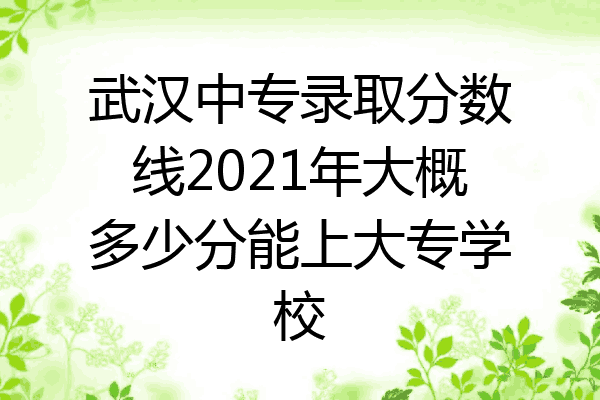 武汉中专录取分数线2021年大概多少分能上大专学校