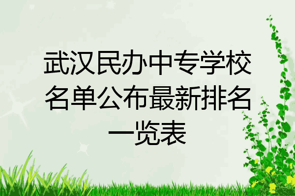 武汉民办中专学校名单公布最新排名一览表