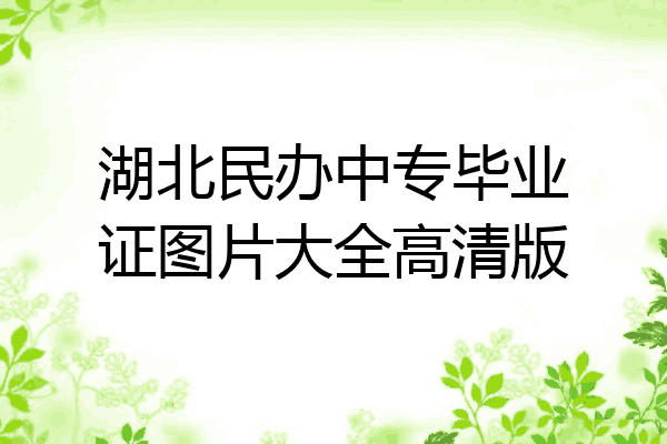 湖北民办中专毕业证图片大全高清版