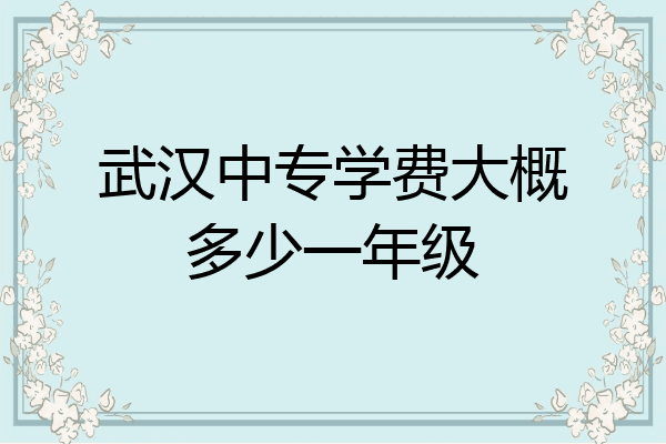 武汉中专学费大概多少一年级