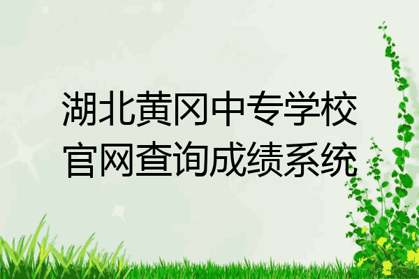 湖北黄冈中专学校官网查询成绩系统