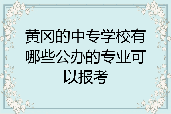 黄冈的中专学校有哪些公办的专业可以报考