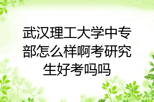 武汉理工大学中专部怎么样啊考研究生好考吗吗