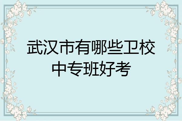 武汉市有哪些卫校中专班好考