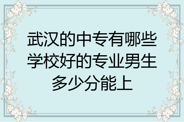 武汉的中专有哪些学校好的专业男生多少分能上