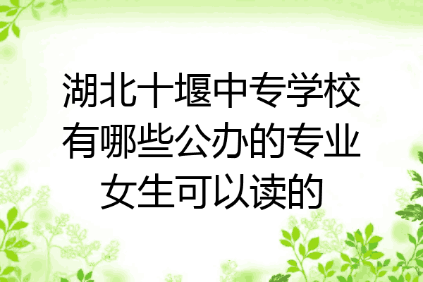 湖北十堰中专学校有哪些公办的专业女生可以读的
