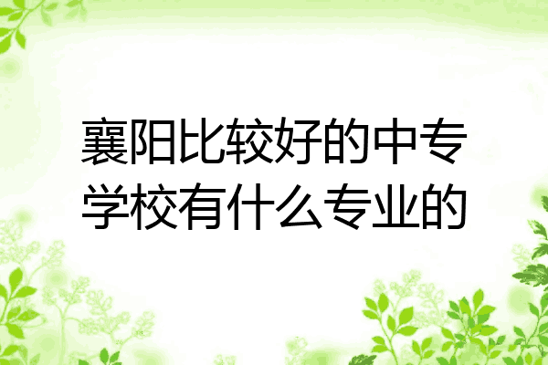 襄阳比较好的中专学校有什么专业的