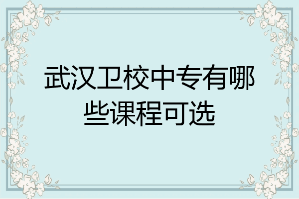 武汉卫校中专有哪些课程可选