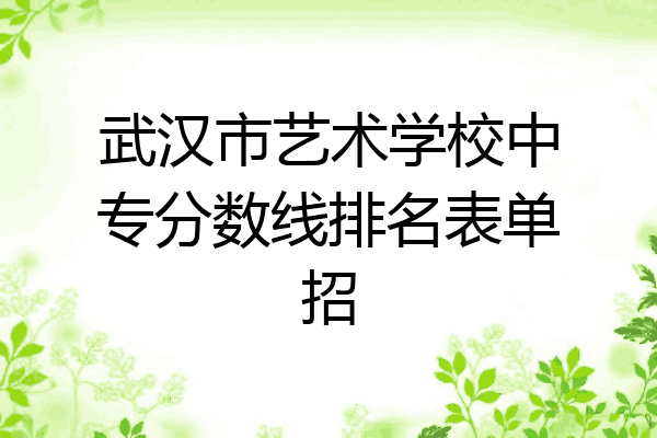 武汉市艺术学校中专分数线排名表单招