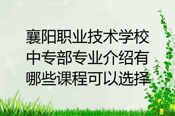 襄阳职业技术学校中专部专业介绍有哪些课程可以选择