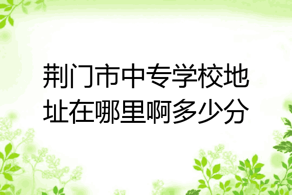 荆门市中专学校地址在哪里啊多少分