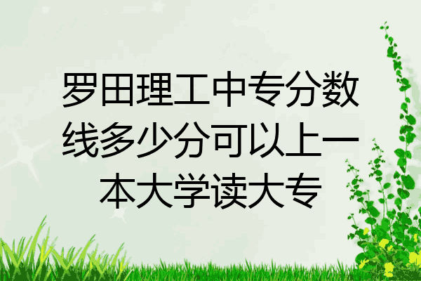 罗田理工中专分数线多少分可以上一本大学读大专