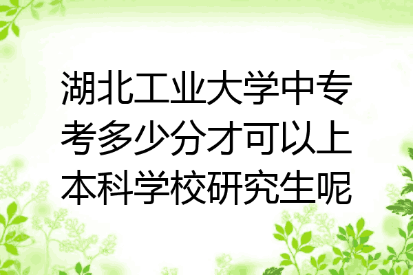 湖北工业大学中专考多少分才可以上本科学校研究生呢