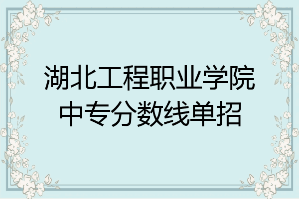 湖北工程职业学院中专分数线单招
